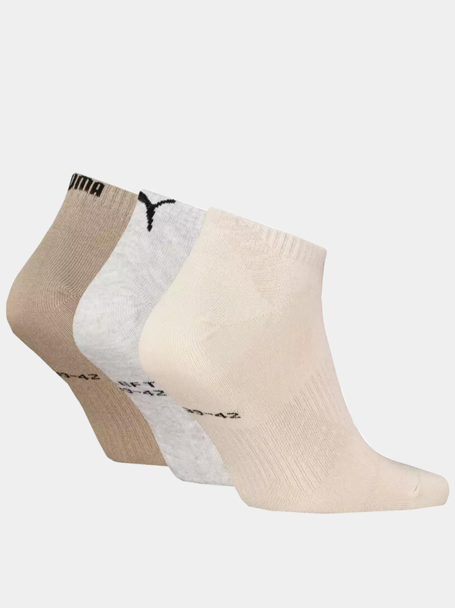 3 paires de chaussettes mesh logo beige gris adultes - Puma