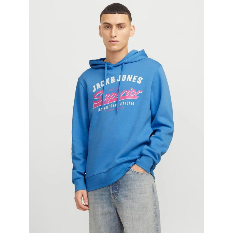 Sweat à capuche logo 25 pacific coast bleu homme - Jack & Jones