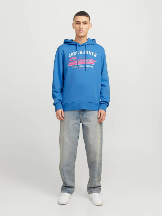 Sweat à capuche logo 25 pacific coast bleu homme - Jack & Jones