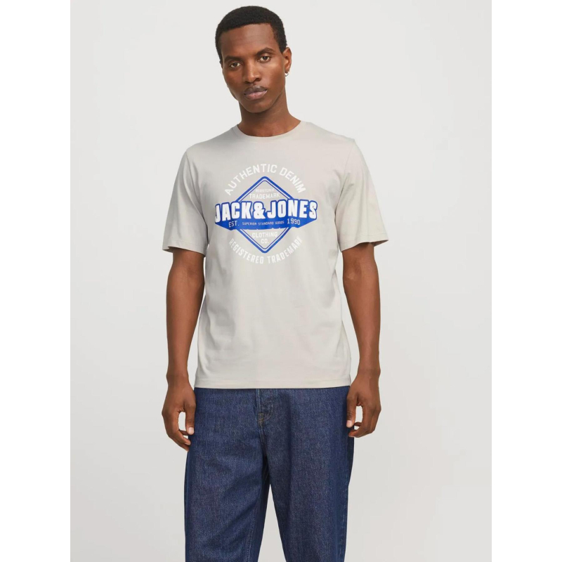 T-shirt logo 25 moonbeam beige homme - Jack & Jones