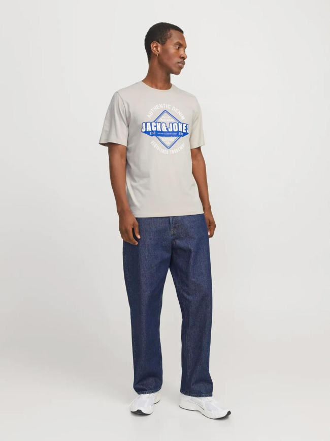 T-shirt logo 25 moonbeam beige homme - Jack & Jones