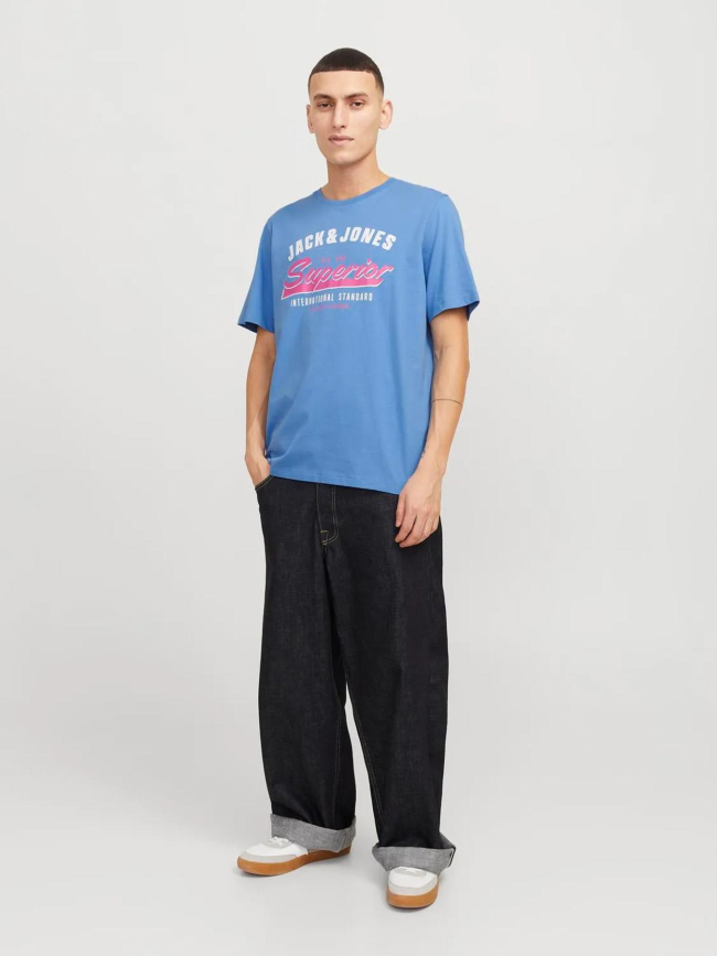 T-shirt logo bleu rose homme - Jack & Jones