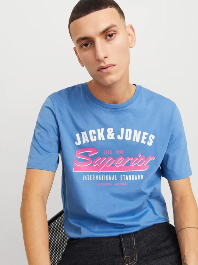 T-shirt logo bleu rose homme - Jack & Jones