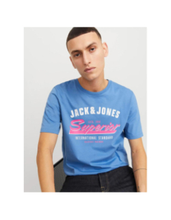 T-shirt logo bleu rose homme - Jack & Jones