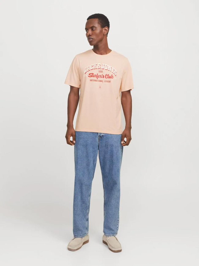 T-shirt logo s25 orange homme - Jack & Jones