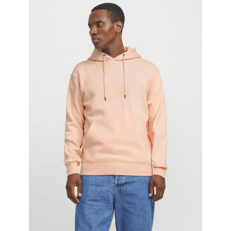 Sweat à capuche uni star orange homme - Jack & Jones