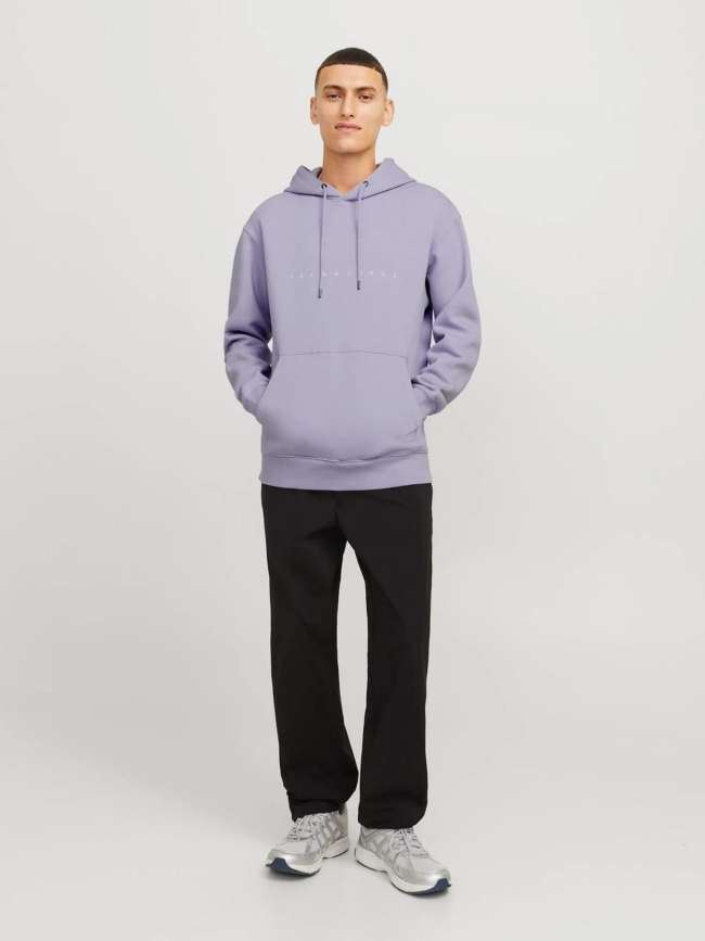 Sweat à capuche star violet homme - Jack & Jones