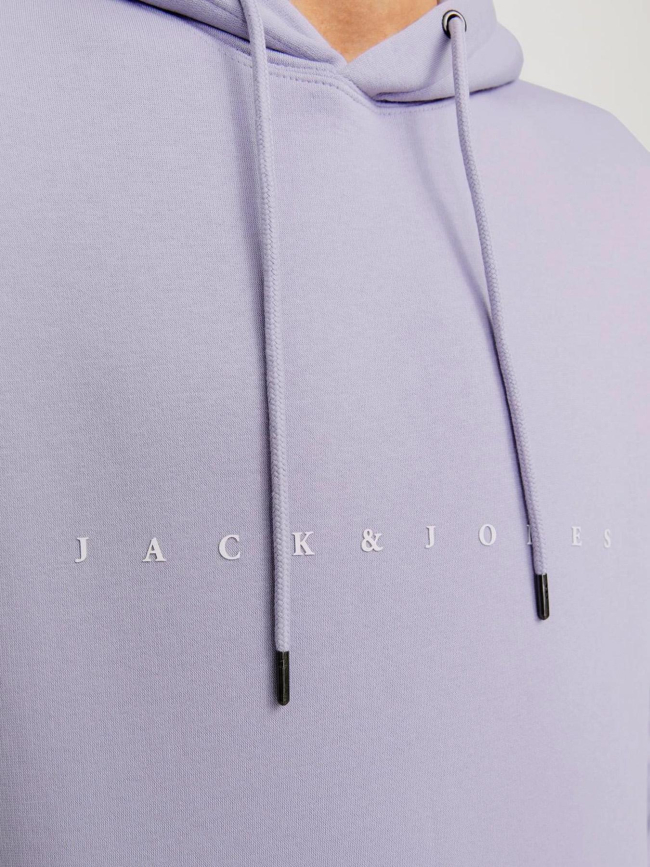 Sweat à capuche star violet homme - Jack & Jones