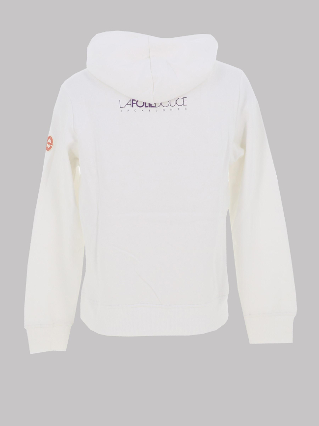 Sweat à capuche la folie douce haze blanc homme - Jack & Jones