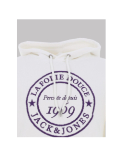 Sweat à capuche la folie douce haze blanc homme - Jack & Jones