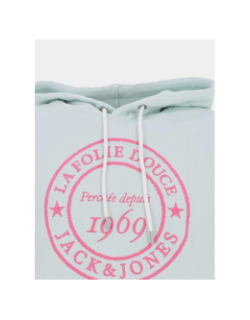 Sweat à capuche la folie douce haze bleu homme - Jack & Jones