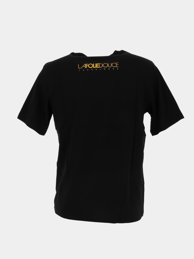 T-shirt la folie douce haze noir jaune homme - Jack & Jones