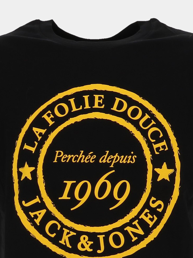 T-shirt la folie douce haze noir jaune homme - Jack & Jones
