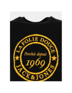 T-shirt la folie douce haze noir jaune homme - Jack & Jones