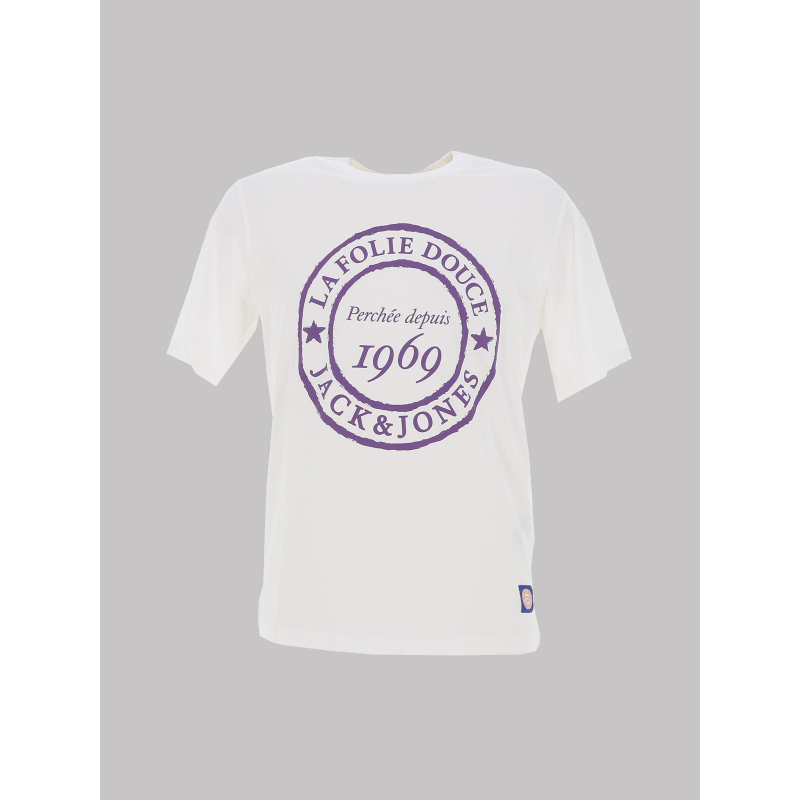 T-shirt la folie douce haze blanc violet homme - Jack & Jones