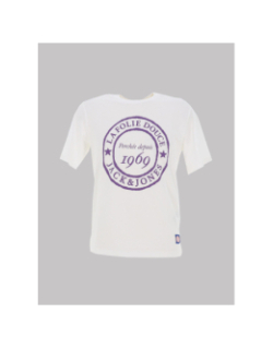 T-shirt la folie douce haze blanc violet homme - Jack & Jones