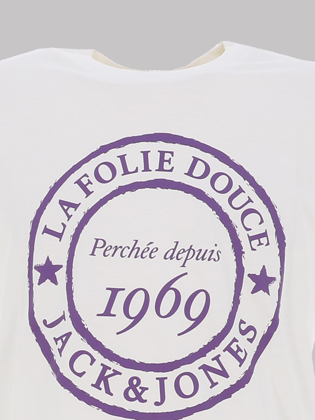 T-shirt la folie douce haze blanc violet homme - Jack & Jones