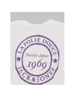 T-shirt la folie douce haze blanc violet homme - Jack & Jones