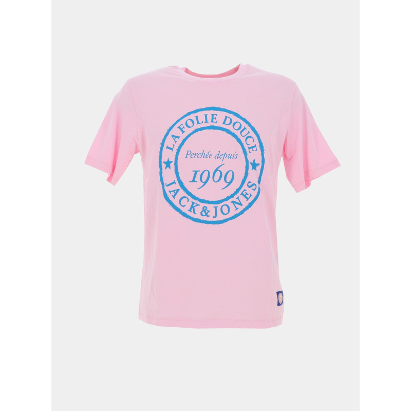T-shirt la folie douce haze rose homme - Jack & Jones
