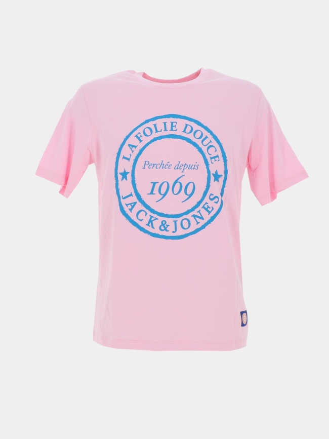 T-shirt la folie douce haze rose homme - Jack & Jones