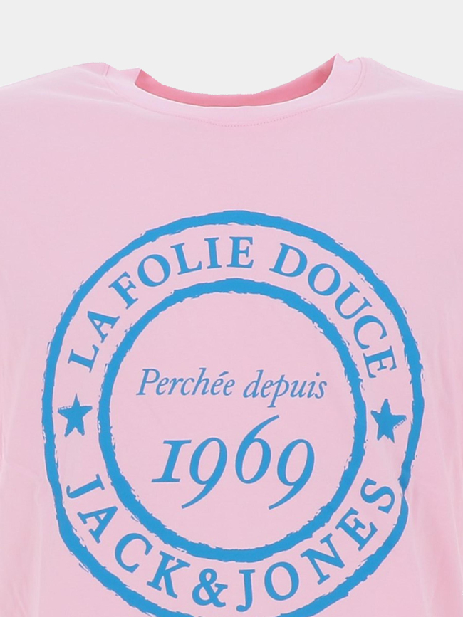 T-shirt la folie douce haze rose homme - Jack & Jones