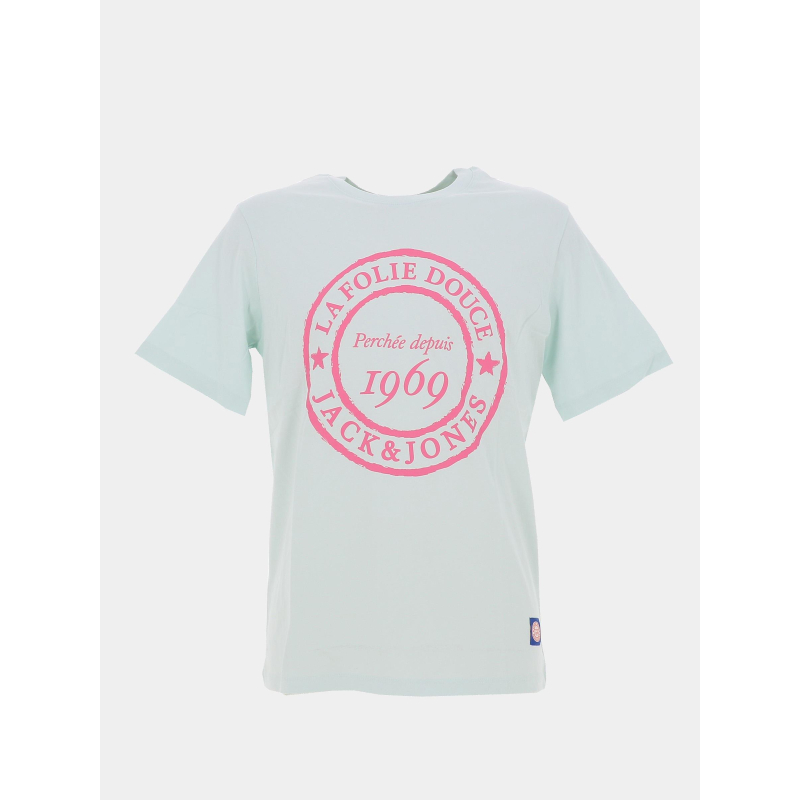 T-shirt la folie douce haze bleu rose homme - Jack & Jones