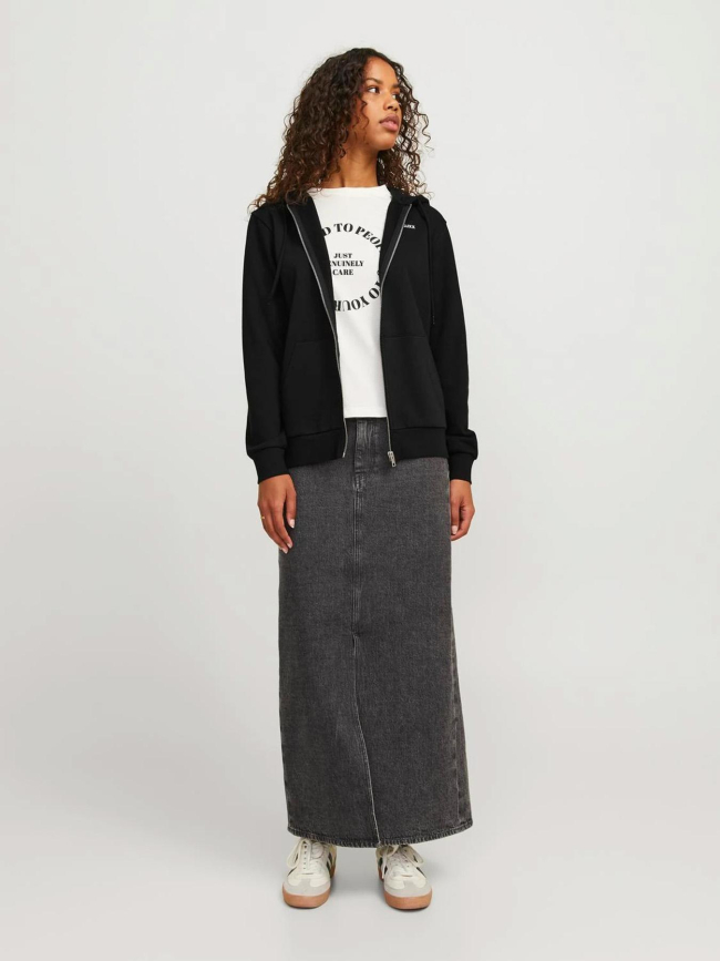 Sweat à capuche zippé abbie noir femme - Jjxx