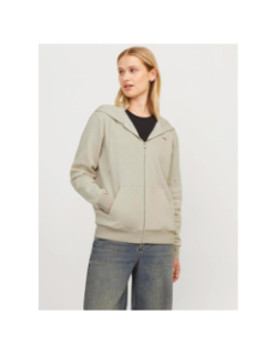 Sweat à capuche zippé abbie beige femme - Jjxx