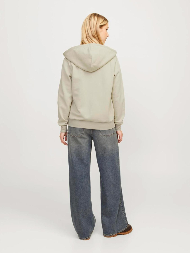 Sweat à capuche zippé abbie beige femme - Jjxx