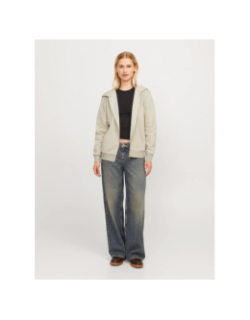 Sweat à capuche zippé abbie beige femme - Jjxx