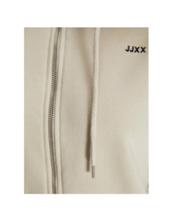 Sweat à capuche zippé abbie beige femme - Jjxx