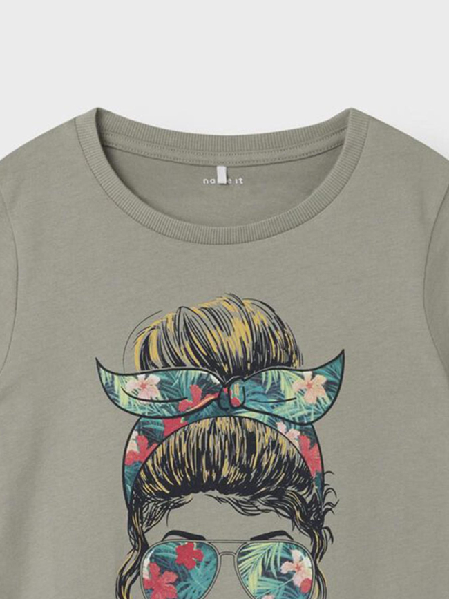 T-shirt summer farine kaki fille - Name it