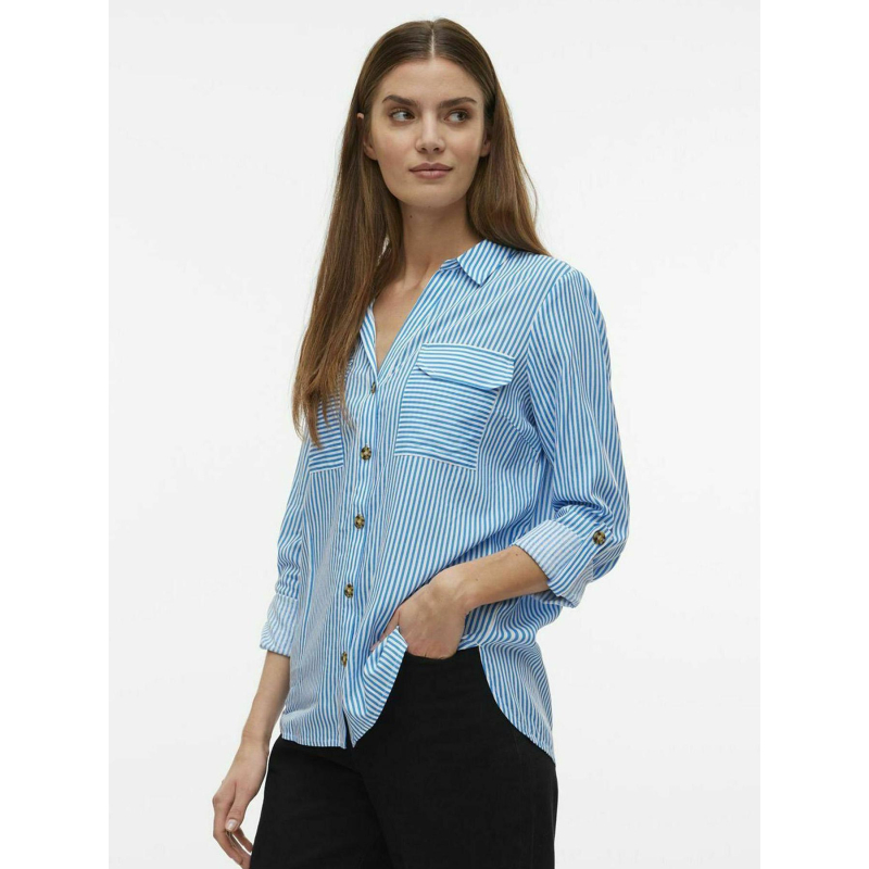 Chemise rayée bumpy azure bleu femme - Vero Moda