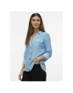 Chemise rayée bumpy azure bleu femme - Vero Moda