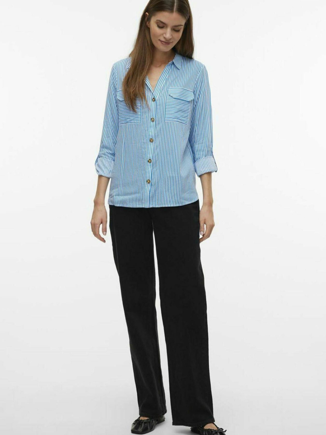 Chemise rayée bumpy azure bleu femme - Vero Moda