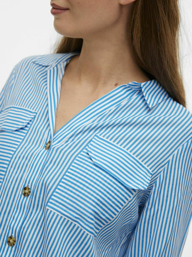 Chemise rayée bumpy azure bleu femme - Vero Moda