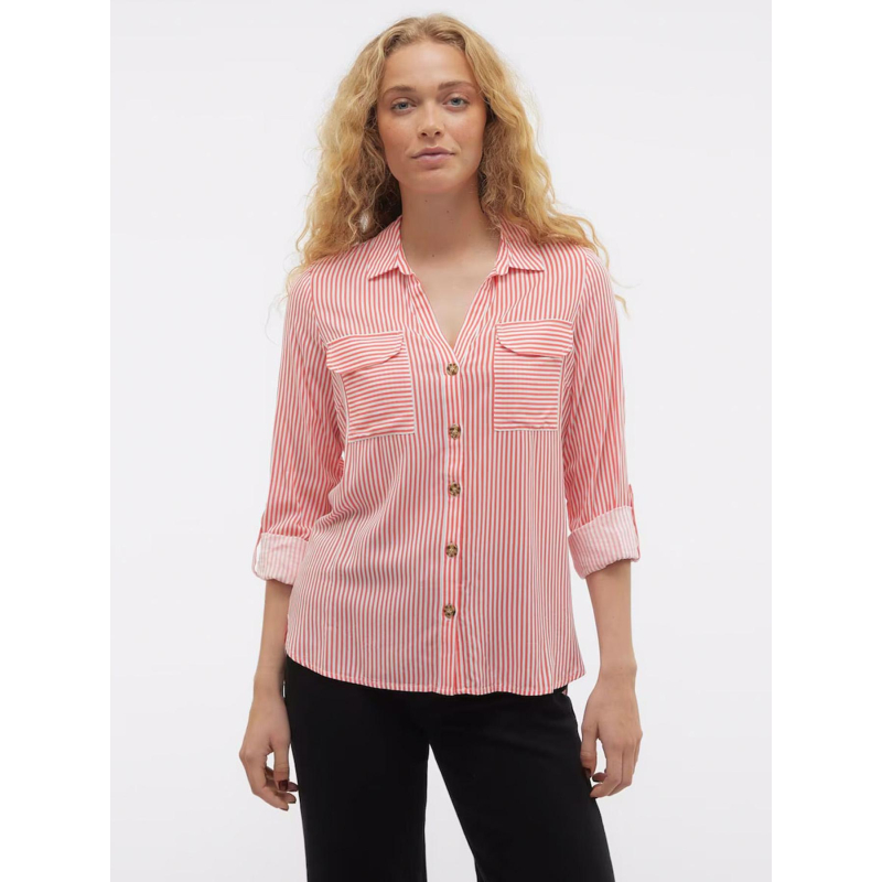 Chemise rayée bumpy rose femme - Vero Moda