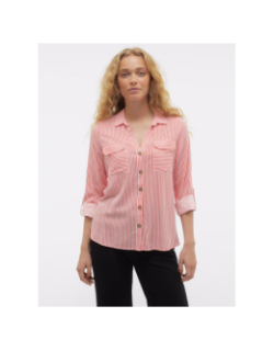 Chemise rayée bumpy rose femme - Vero Moda