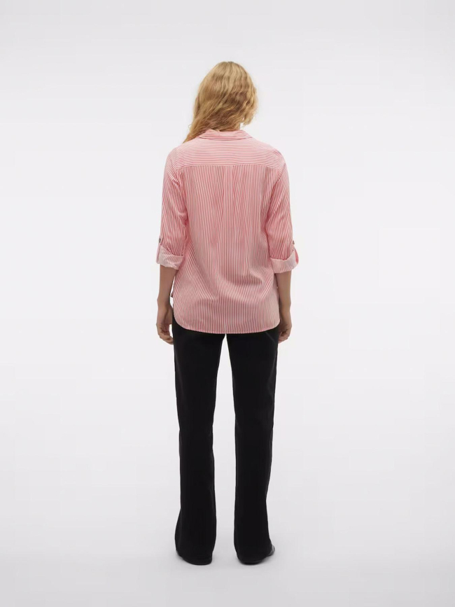 Chemise rayée bumpy rose femme - Vero Moda