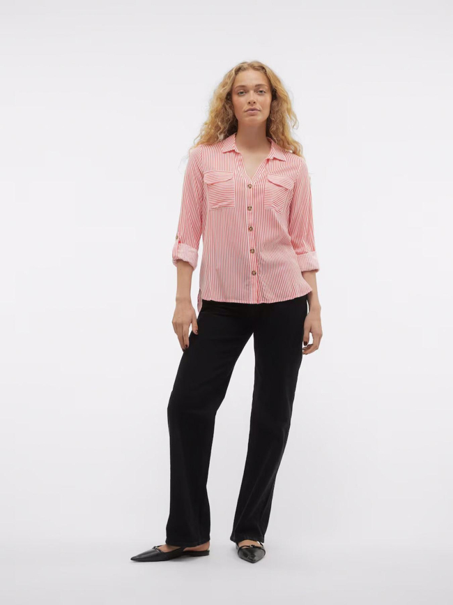 Chemise rayée bumpy rose femme - Vero Moda