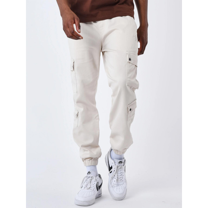 Pantalon cargo logo signature écru homme - Project X Paris