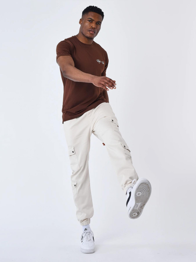 Pantalon cargo logo signature écru homme - Project X Paris