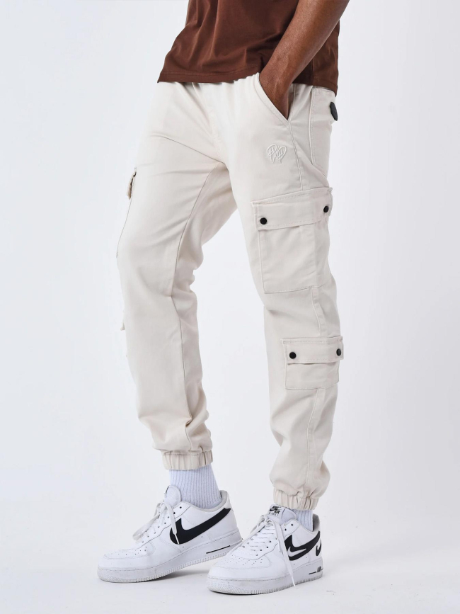 Pantalon cargo logo signature écru homme - Project X Paris