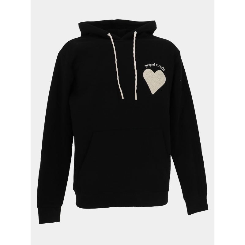 Sweat à capuche cœur noir homme - Project X Paris