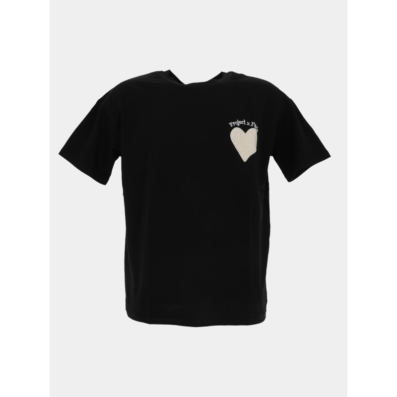 T-shirt logo cœur brodé noir homme - Project X Paris