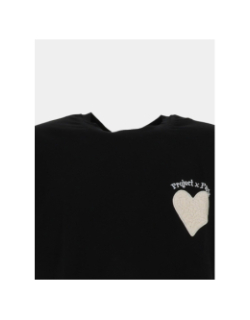 T-shirt logo cœur brodé noir homme - Project X Paris
