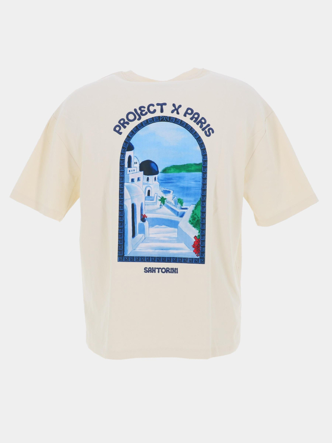 T-shirt logo santorini écru homme - Project X Paris