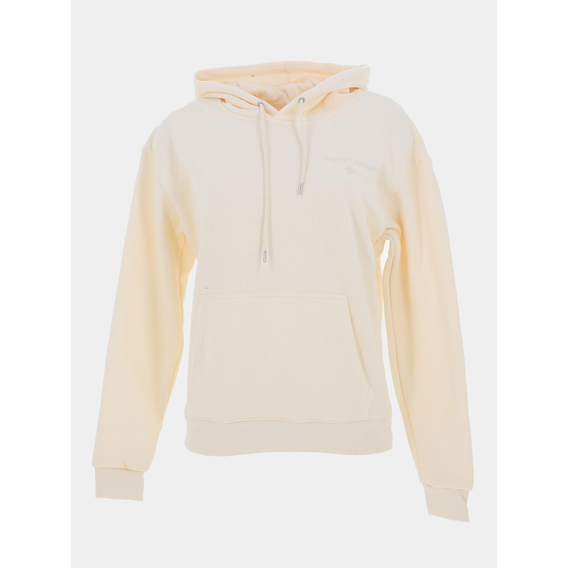 Sweat à capuche uni logo brodé écru femme - Project X Paris