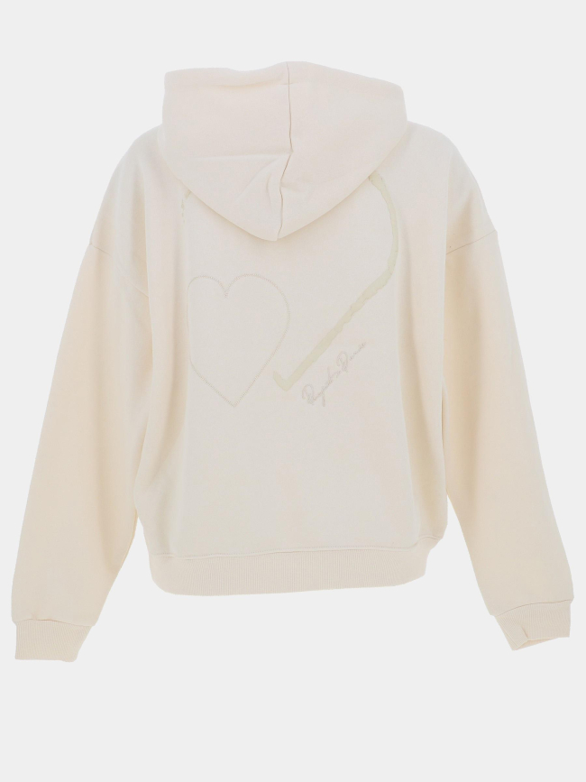 Sweat à capuche all over cœur beige femme - Project X Paris