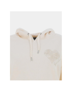 Sweat à capuche all over cœur beige femme - Project X Paris